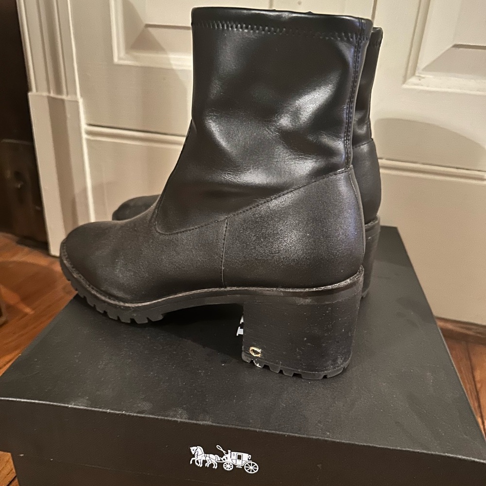 Coach Black Leather Heeled Boots joy bootie 11